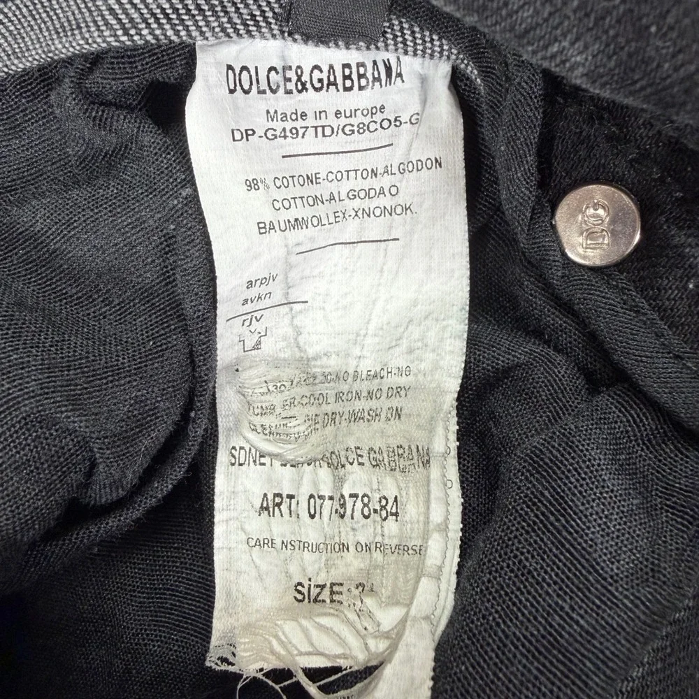 Dolce & Gabbana Jeans Women Size 31 Black Good Distressed Slim Stretch - Picture 7 of 11